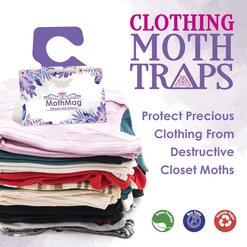 MothMag Clothes & Closet Moth Trap – Pheromone Lure for Fabrics, Carpets, Wardrobes – Mothballs Alternative, Indoor Insect Control - Image 2
